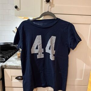 Brandy Melville Navy Blue Tee with Silver Print